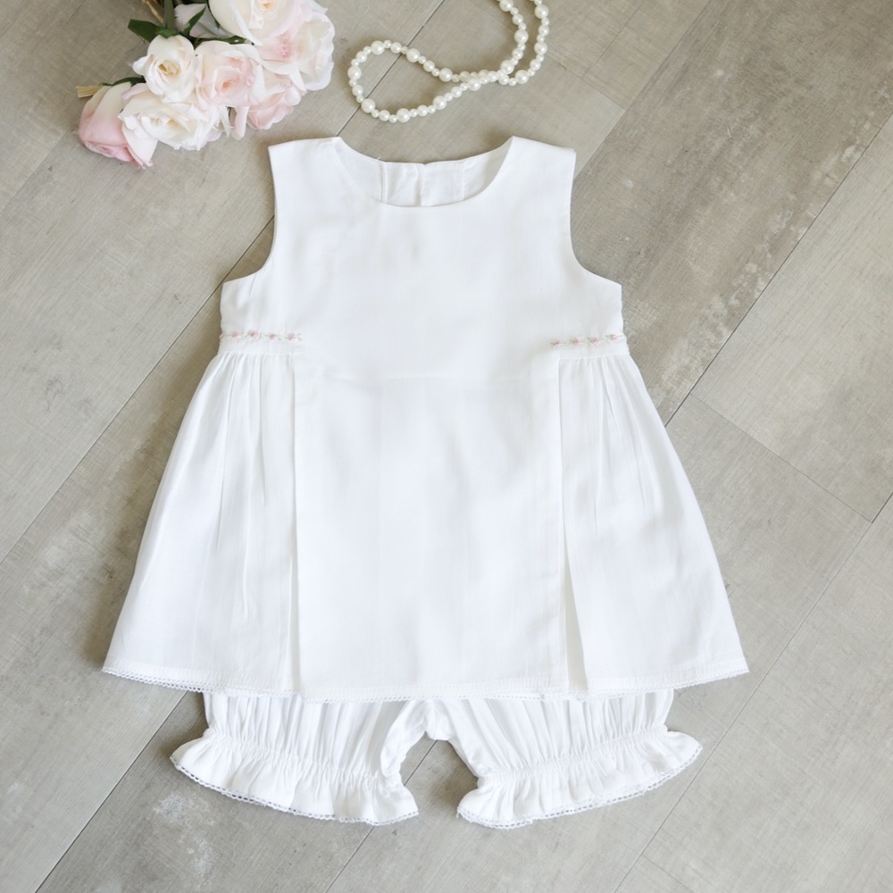 Strasburg White Dress  & Bloomer Embroidery Heirloom PERFECT LIKE NEW CONDITION